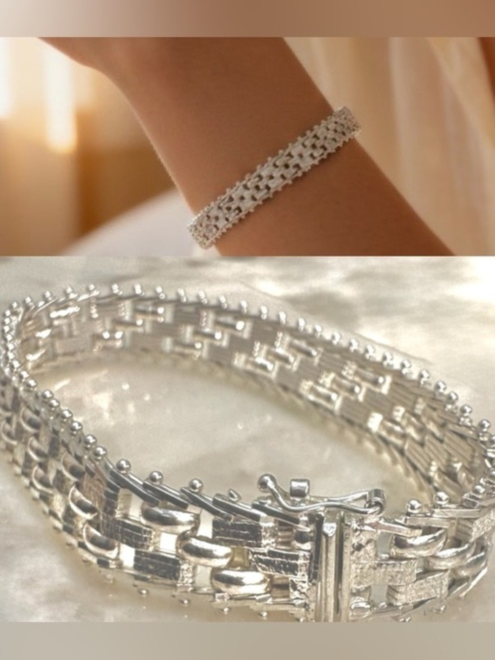 Milor Italian Sterling Silver Woven Bracelet Vintage Like New 20 grams FIRM